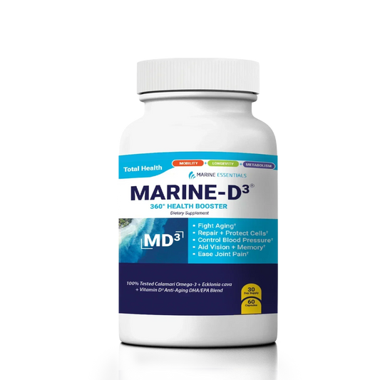 Marine Essentials | Marine-D3 | Anti-Aging | Omega-3 | 1 Bottle (60 Capsules) (PACK OF THREE)