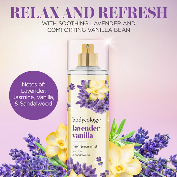 Bodycology Lavender Vanilla Long-Lasting Fragrance Body Mist – 8 fl oz (236 ml)