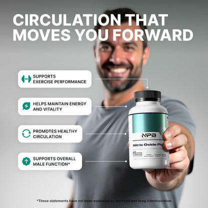 Nitric Oxide Flow Blood Pressure Support Improve Circulation-Natures Pure Blend 60 capsules(PACK OF 3)