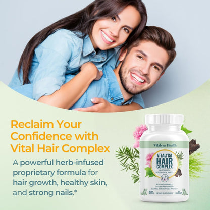 Vital Hair Complex – Biotin & Vitamin B Hair Vitamins for Women & Men   60 capsules (PACK OF THREE)