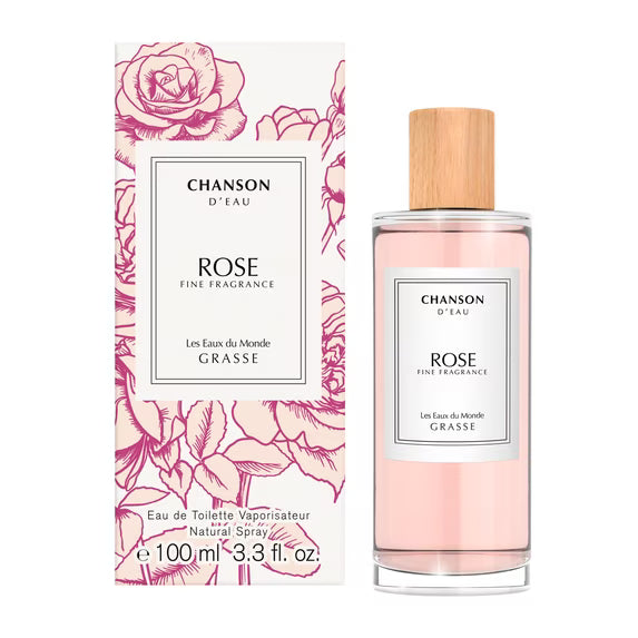 Chanson d’Eau Les Eaux Du Monde Rose Eau de Toilette for Women – 3.3 oz (100 ml)