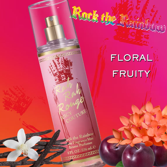 Juicy Couture Rock The Rainbow Rah Rah Rouge Body Mist Spray for Women – 8.0 fl oz