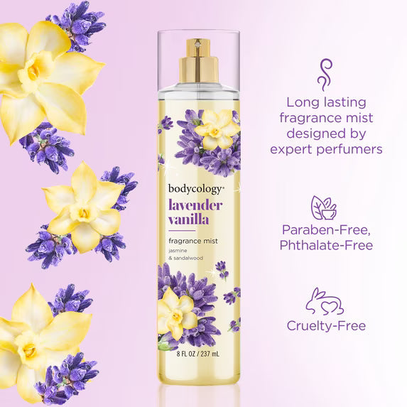 Bodycology Lavender Vanilla Long-Lasting Fragrance Body Mist – 8 fl oz (236 ml)