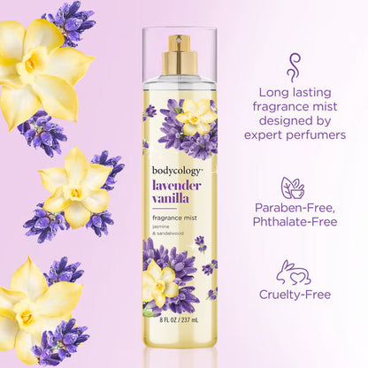 Bodycology Lavender Vanilla Long-Lasting Fragrance Body Mist – 8 fl oz (236 ml)