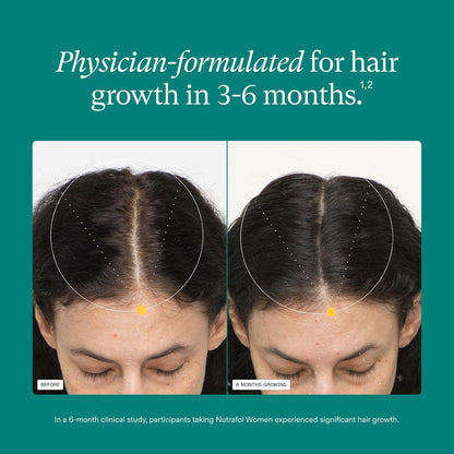 Nutrafol Women Hair Growth Supplements, Ages 18-44, 1-Month Bottle ( pack of 2 )