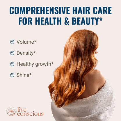 Live Conscious Hair La Vie Clinical Formula Hair Vitamins with Biotin, Collagen & Saw Palmetto – 90 Capsules Each, Pack of 2 (180 Total) – Factory Sealed