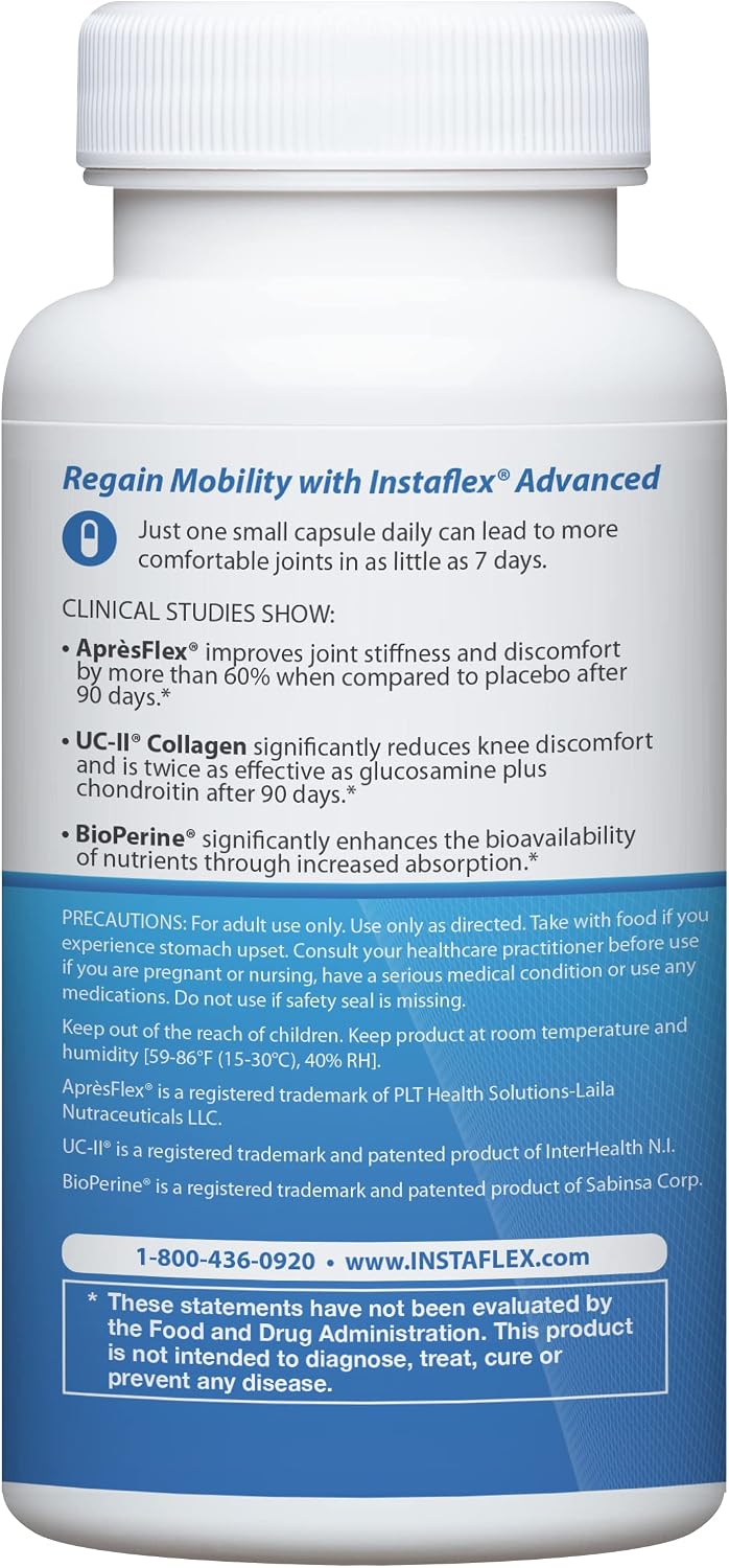 Instaflex Advanced Joint Supplements for Women and Men - 30 Count , ( pack of 2 )