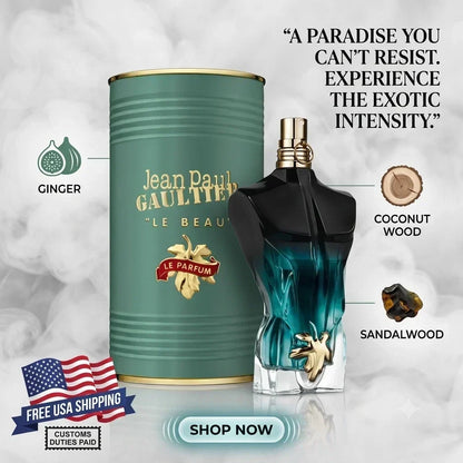 Jean Paul Gaultier Le Beau Le Parfum 4.2 oz EDP Spray for Men 125ml New Sealed - Vanrique